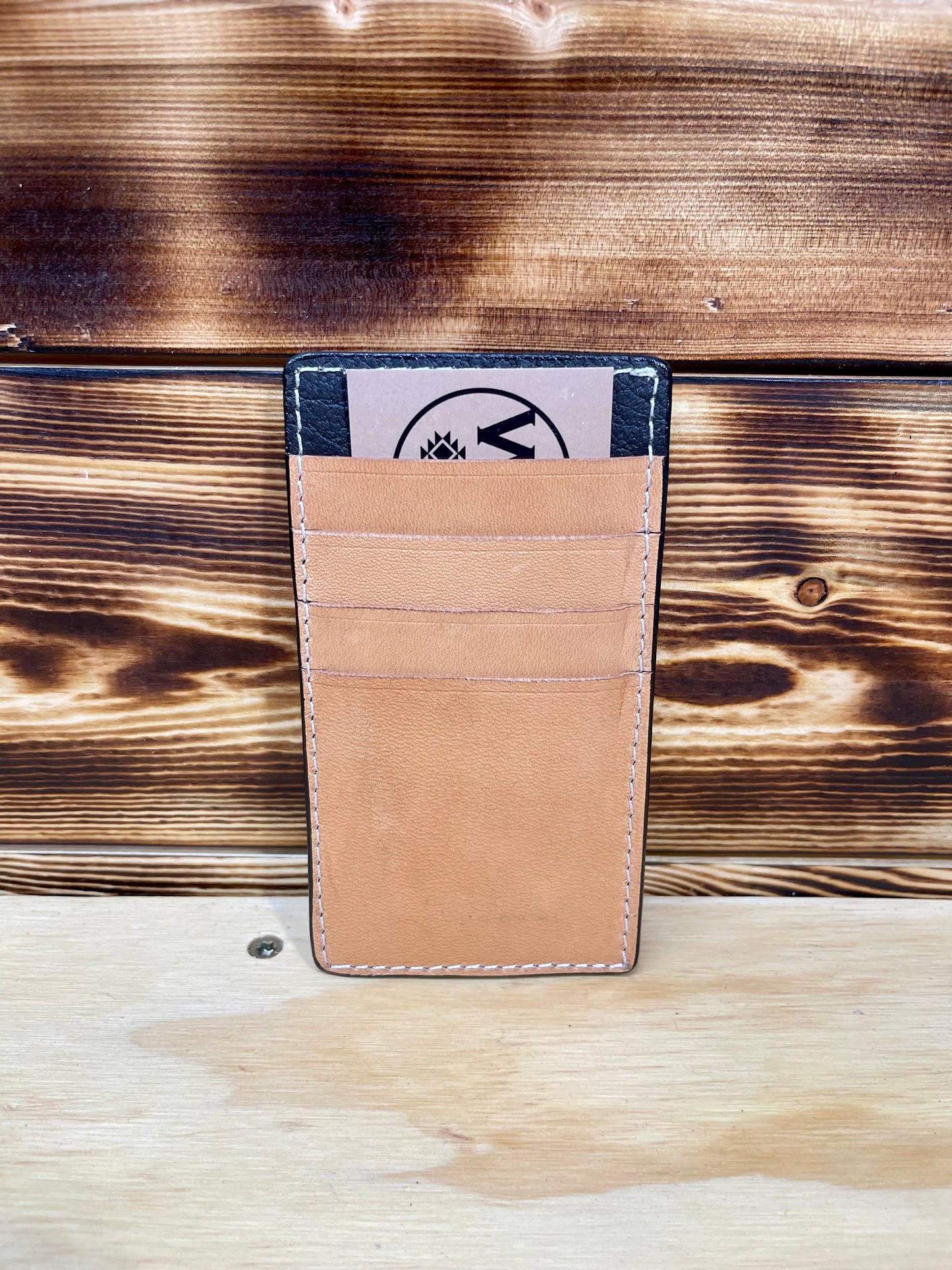 Tooled Basketweave Front Money Clip Wallet