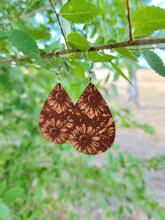 Sunflower Teardrop Earrings